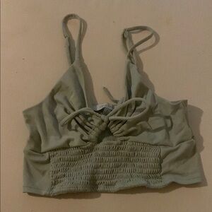Love Tree Light Olive Crop Top